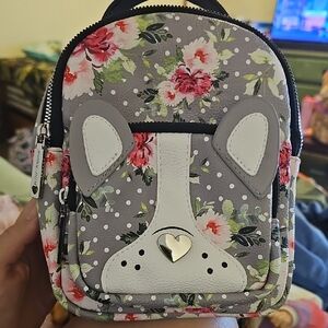 Betsey Johnson Floral Dog Mini Bag in Gray and Pink